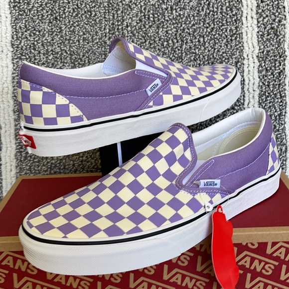 violet slip on vans